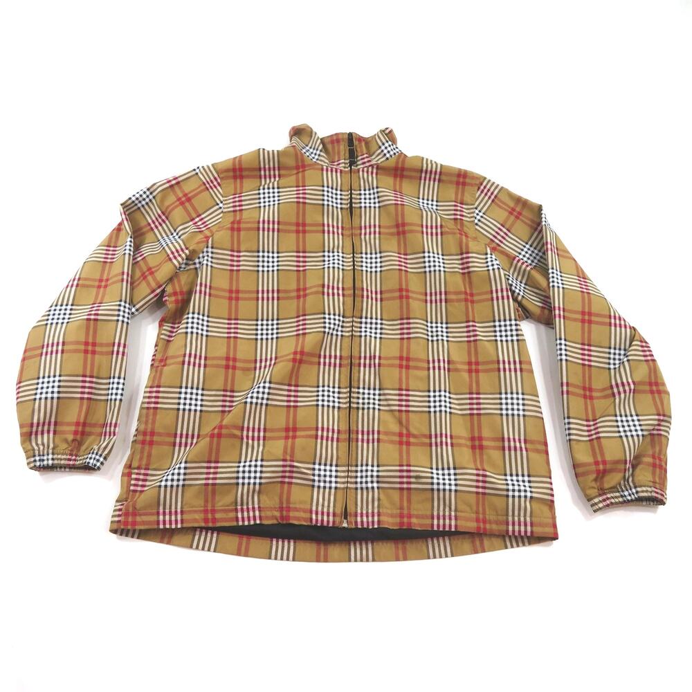 Catalina Plaid Jacket Lined Windbreaker Nova Check Beige Black Sz L